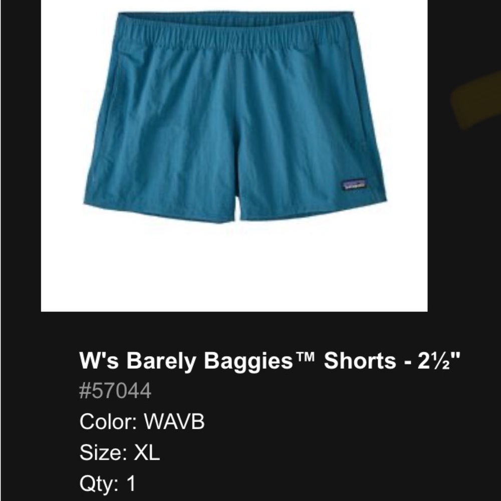 NWT Patagonia Barely Baggies
